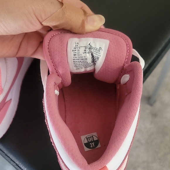 Nike Kids Pink and White High-Top Sneakers - Picture 3 of 7